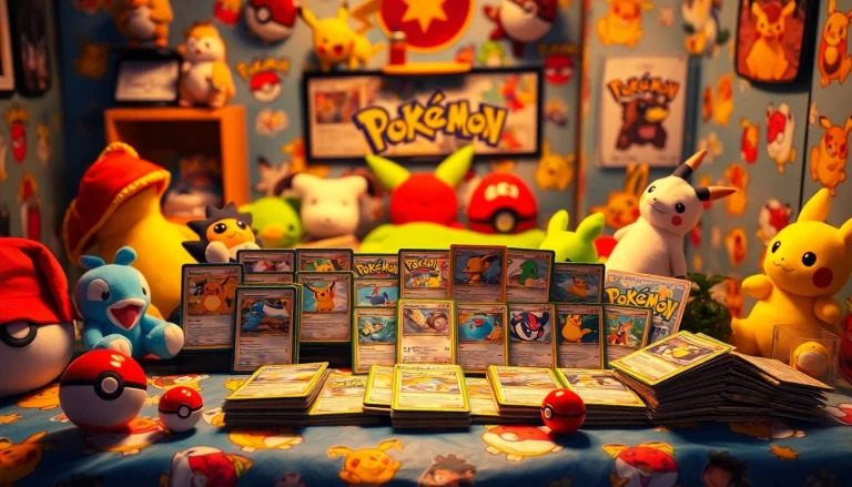 Explore a vibrant collection of Real pokemon cards india, showcasing authentic and rare cards on a themed table.